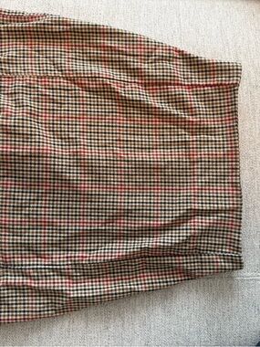 Brandy Melville John Galt Classic Plaid Pencil Skirt in Tan, Black & Red